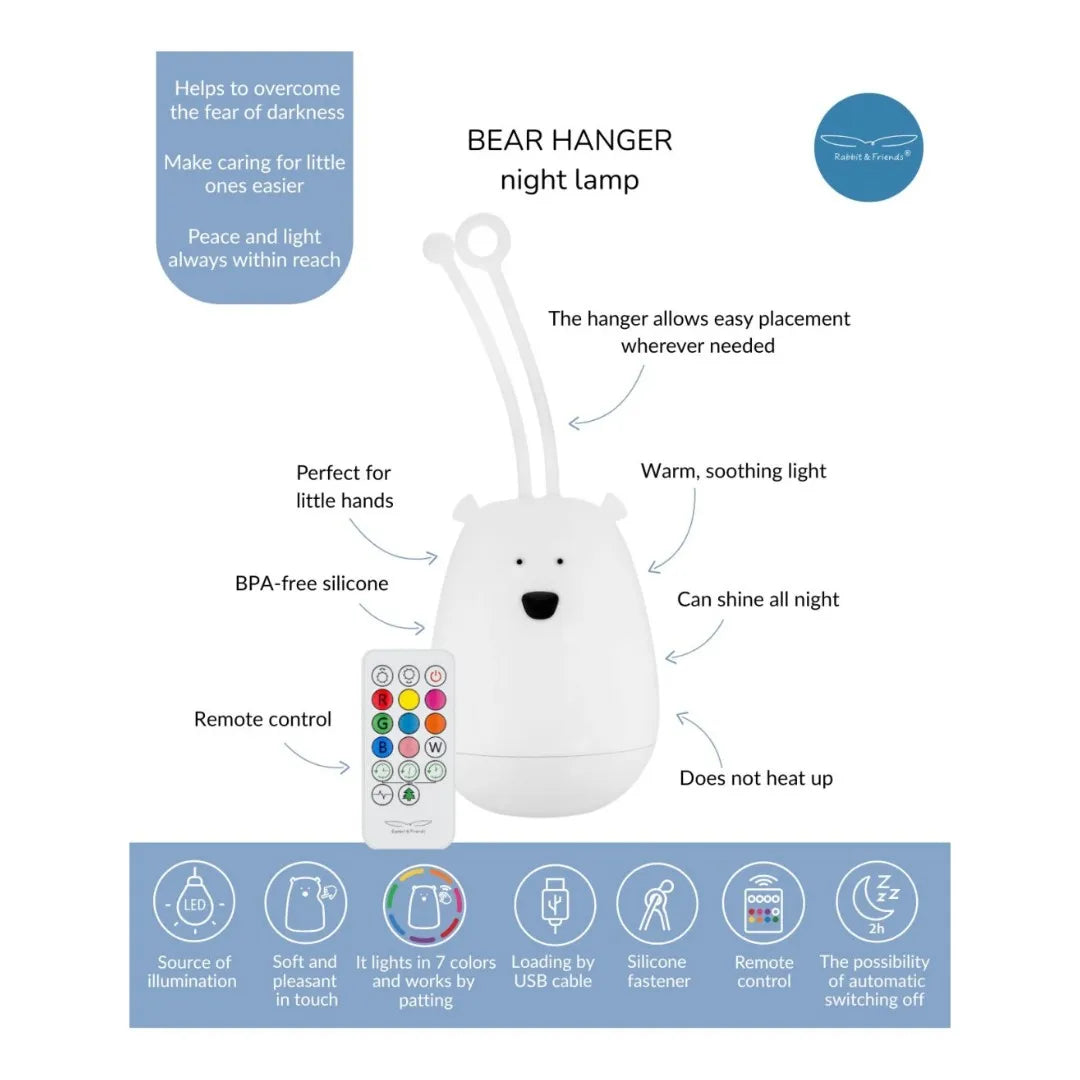 Bear Hanging Night Lamp - Rabbit and Friends