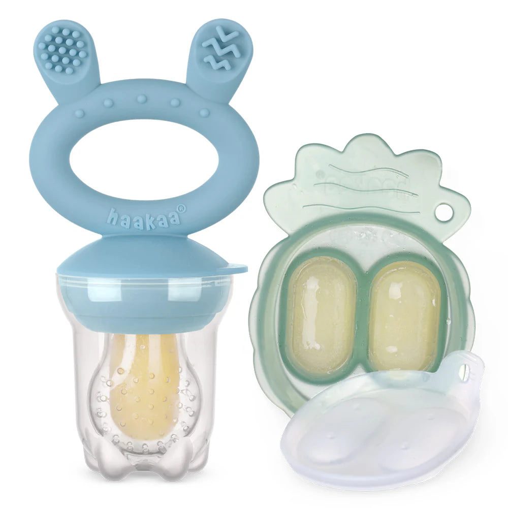Haaka fresh feeder sky blue teether with nibble tray:image,small_image,thumbnail,swatch_image