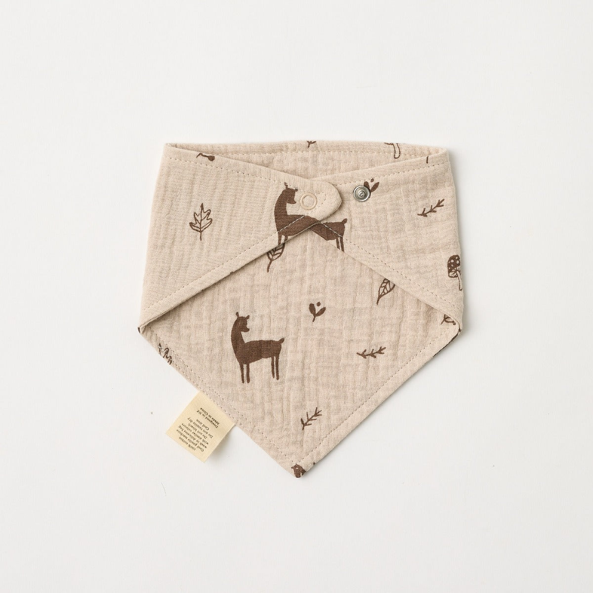 Muslin Bandana Bib in woodland print -  Over the Dandelions