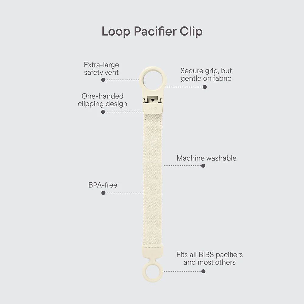 Pacifier Clip Loop Ivory - BIBS