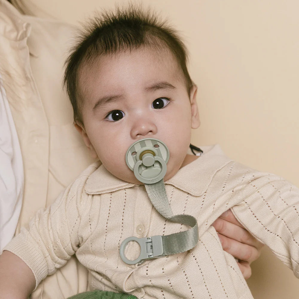 Bub Pacifier BIBS Loop Pacifier Clip Blue – One-Handed, Machine Washable & BPA-Free ...