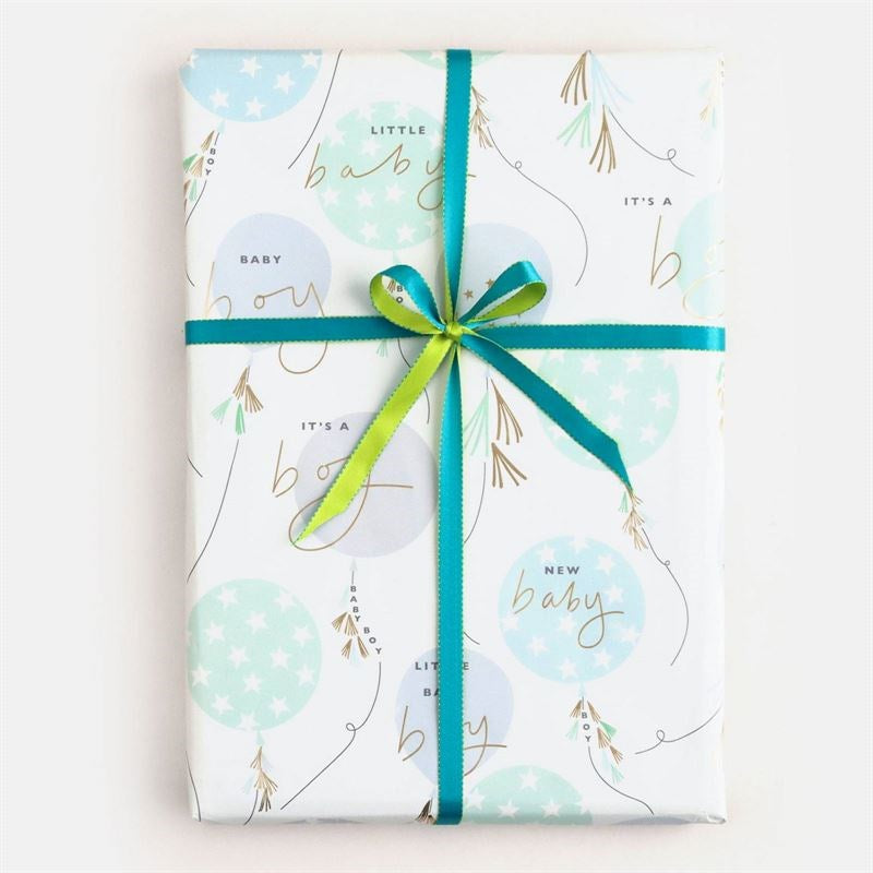 Baby Boy Gold Foil Wrap - Caroline Gardner - Dimples