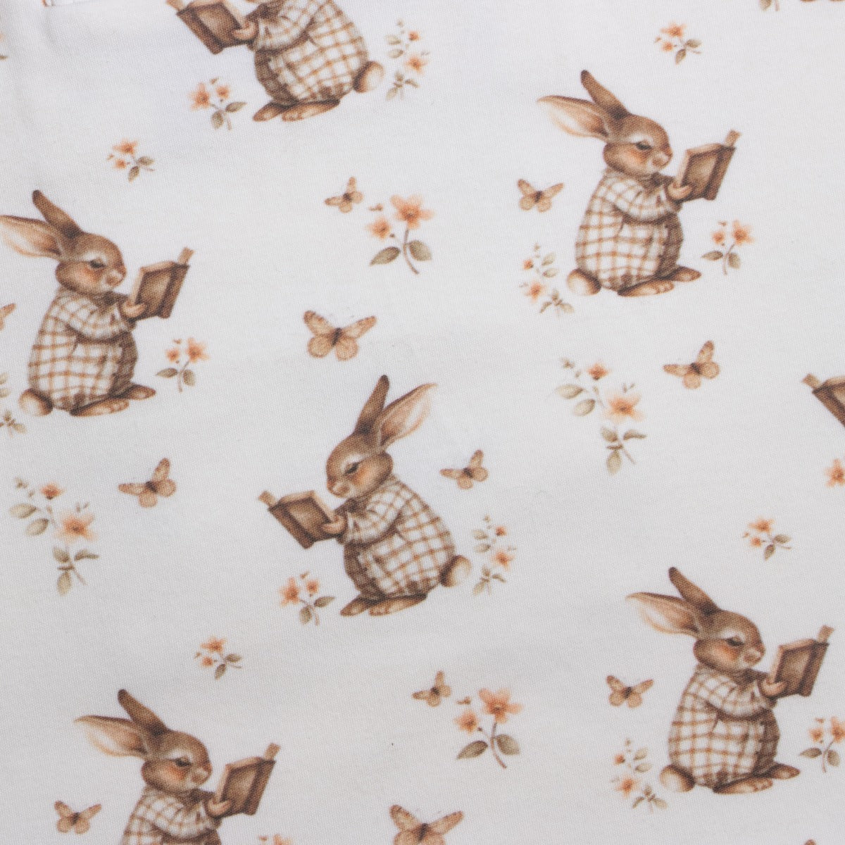 All season merino/cotton sleeping bag with bunny book print