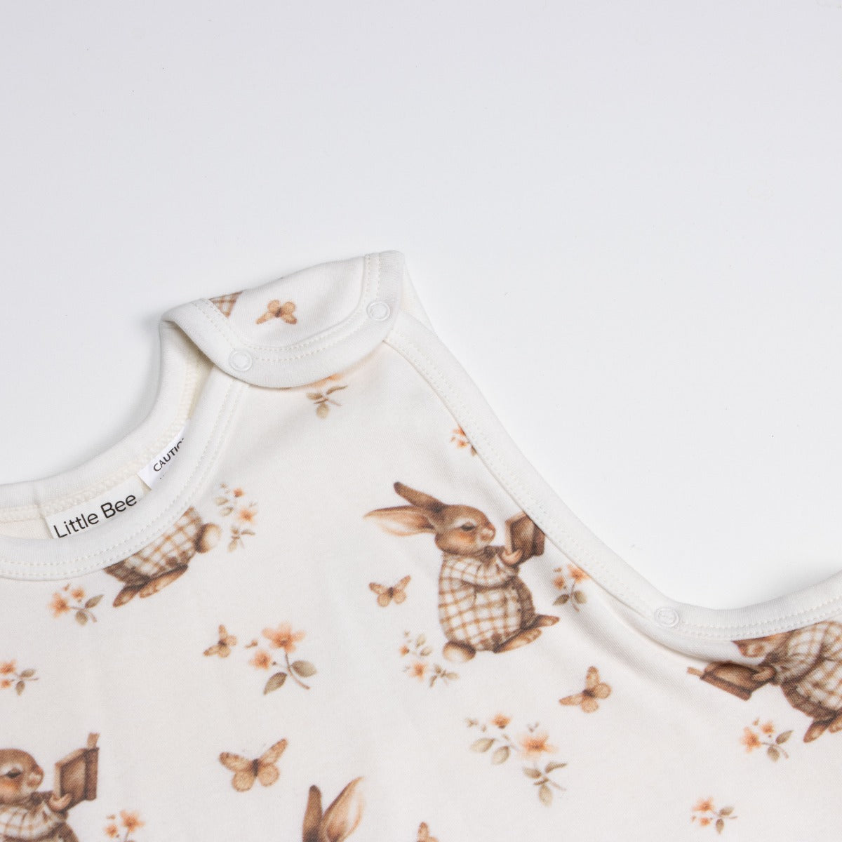 All season merino/cotton sleeping bag with bunny book print