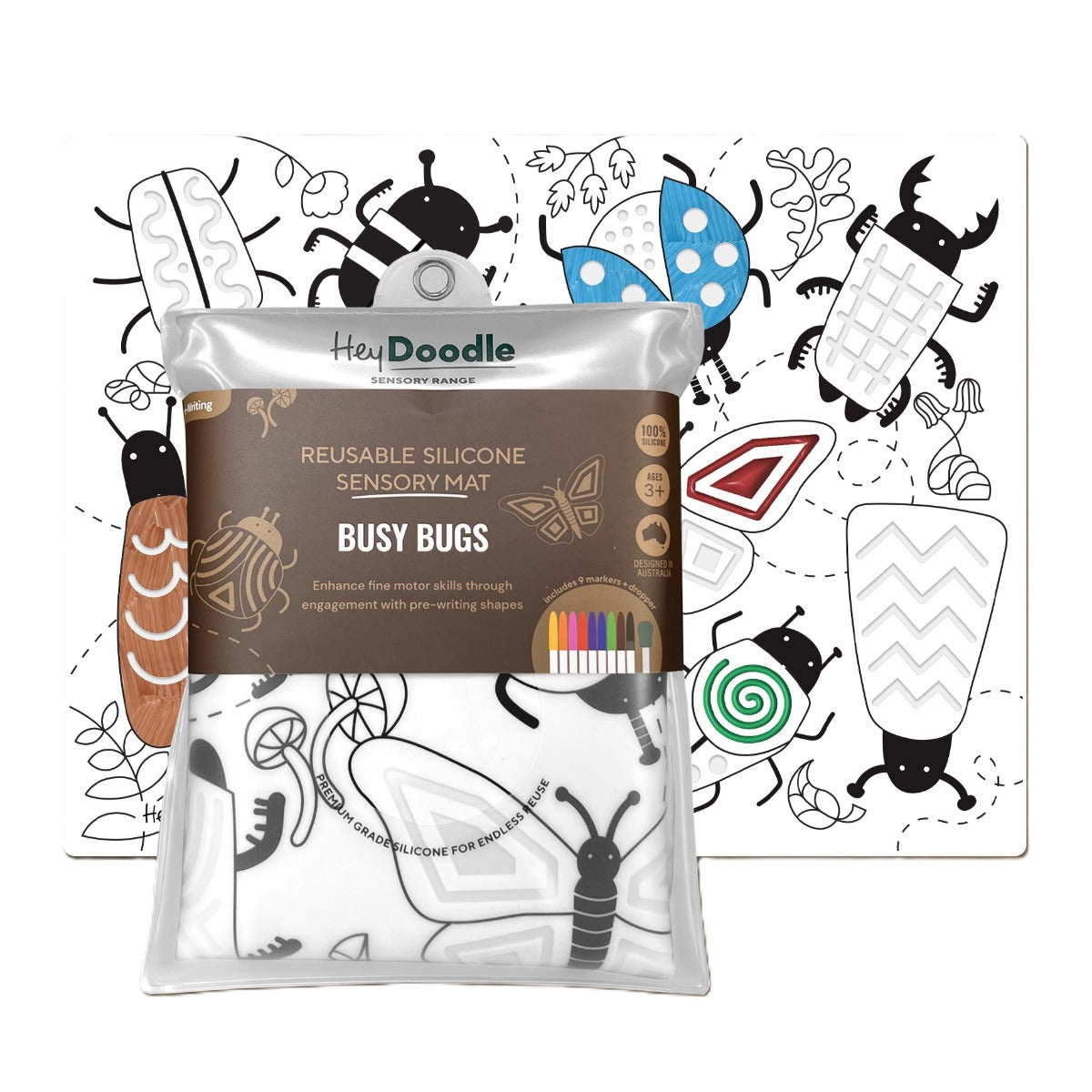 HeyDoodle reusable silicone sensory colouring and doodle mat:image,small_image,thumbnail,swatch_image