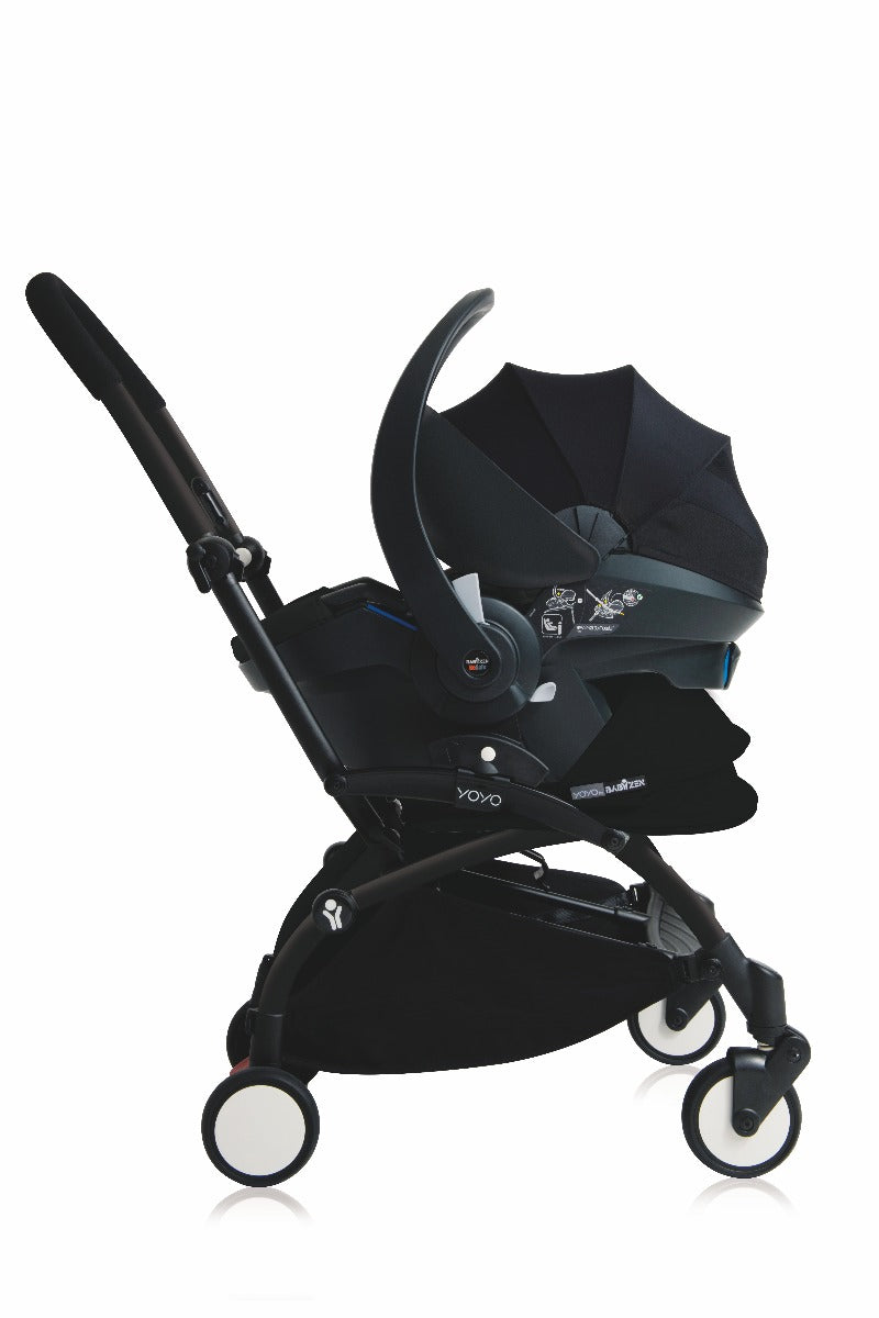 Infant capsule attached with Stokke YOYO frame with adapters