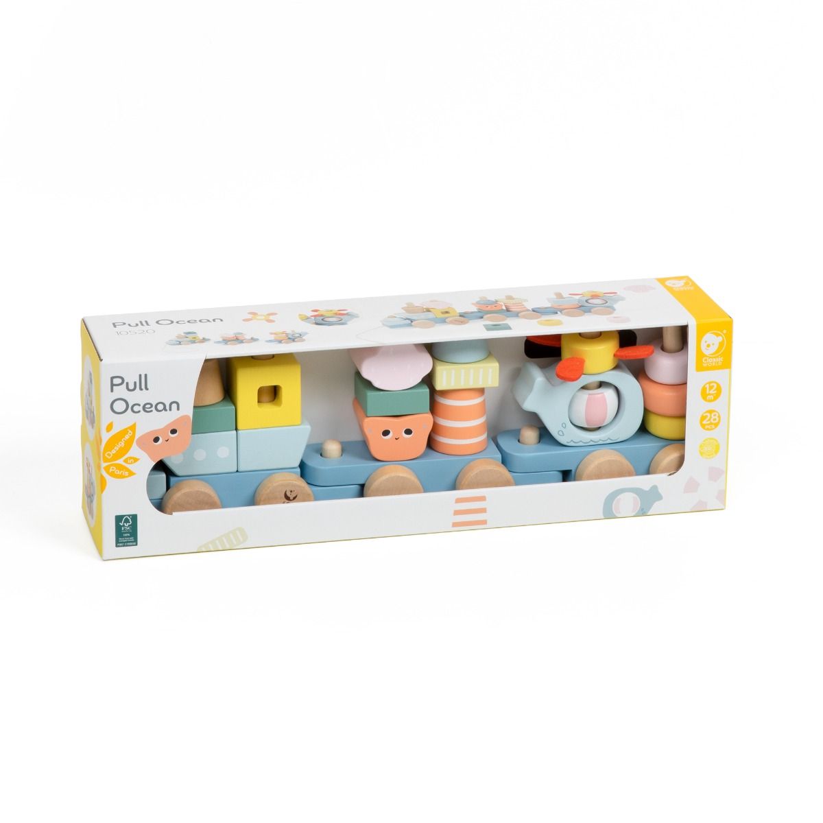 Classic World Pull Train Ocean box