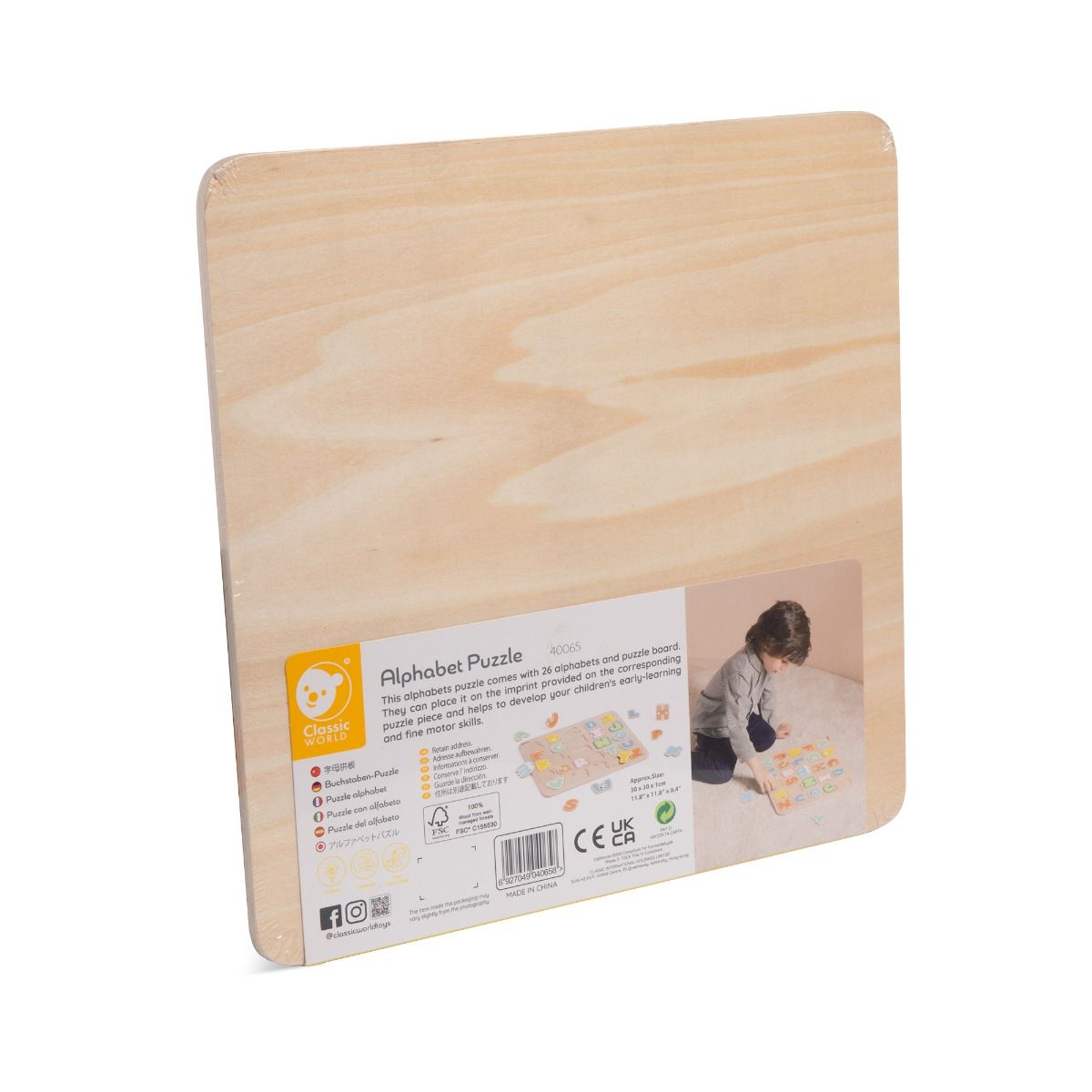 Wooden alphabet puzzle for kids learning