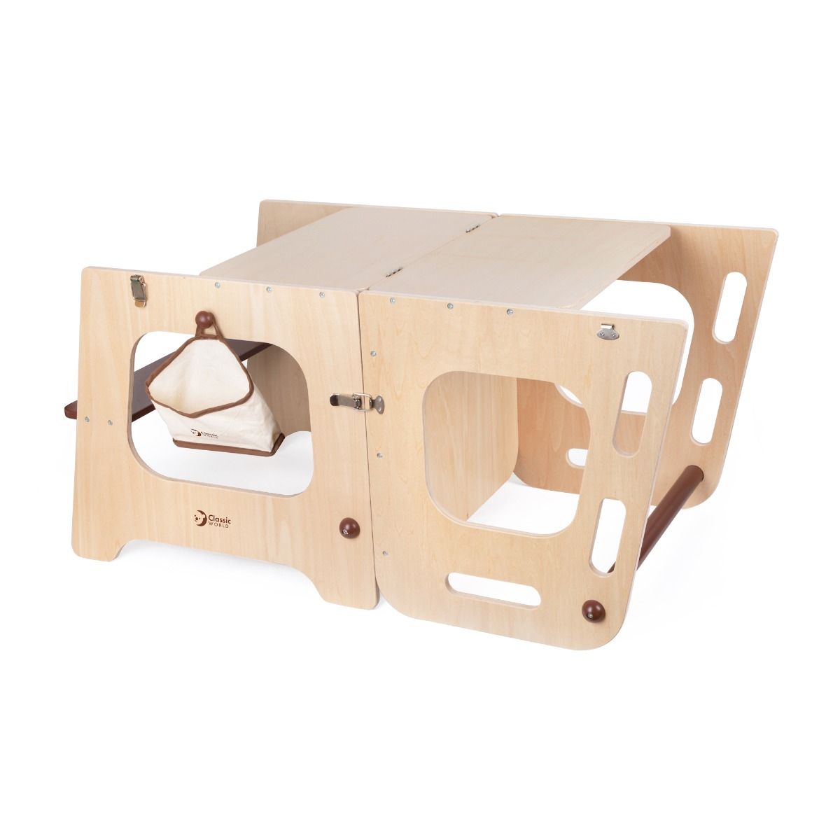 Wooden convertible table view