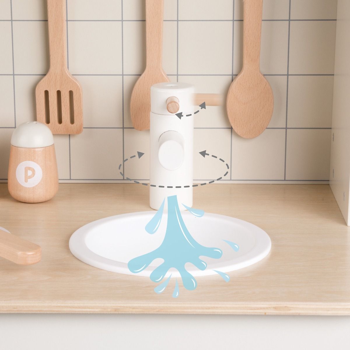 Wooden kitchen play set with all accessories
