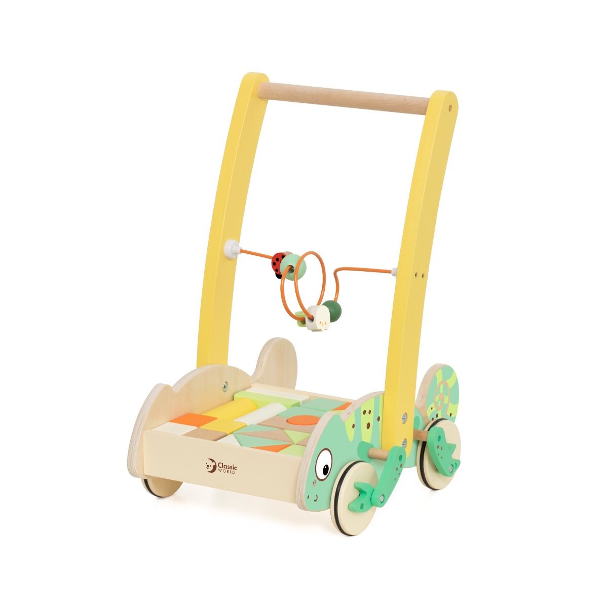 Chamelion wooden baby walker with buikding blocks:image,small_image,thumbnail,swatch_image