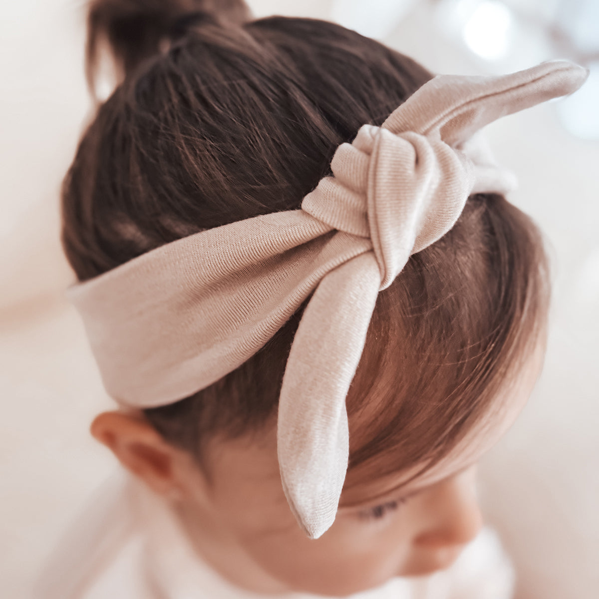 Dimples Winter Soft Snuggles Merino Tie headband In Camel