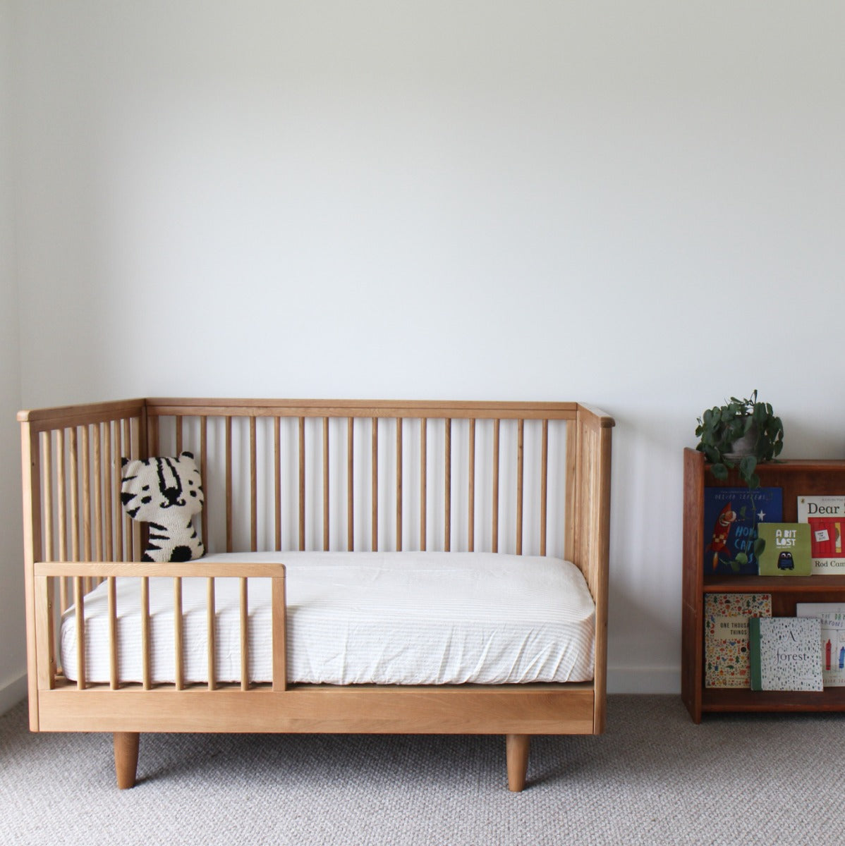 George Toddler Bed conversion kit attached in bed