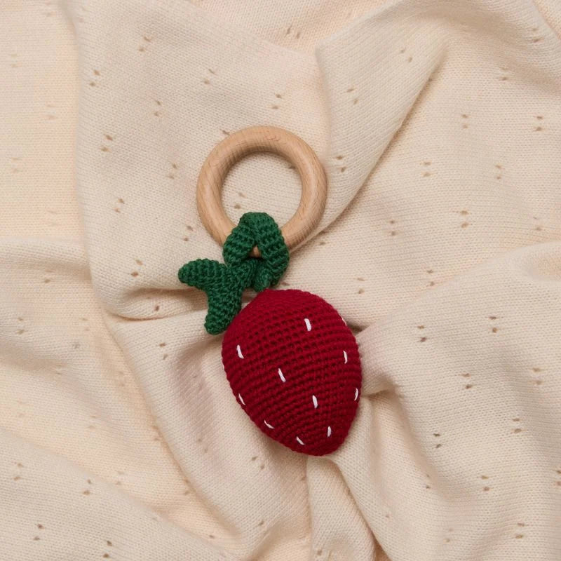 Strawberry Crochet Rattle