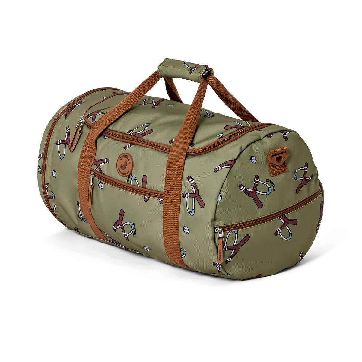 Catapult print recycled duffel bag
