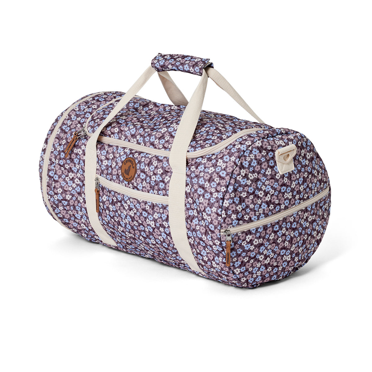Floral print recycled duffel bag