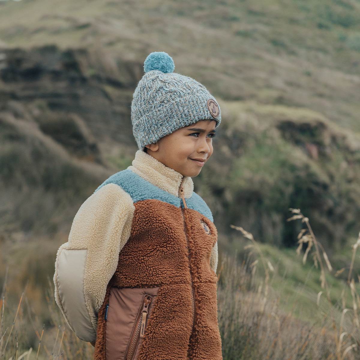 S / Blue Speckle Pom Pom Beanie - Crywolf