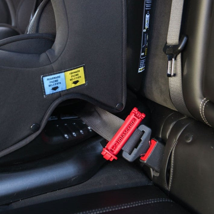 infasecure safe grip belt clamp for car seats on belt