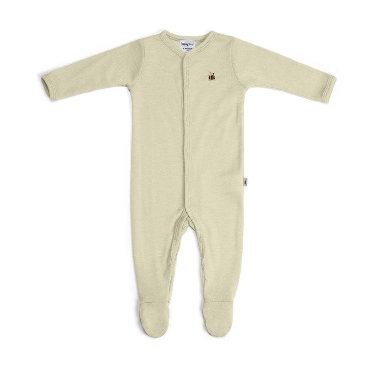 Cosy dreams Merino Baby grow in tea green bee from dimples new zealand :image,small_image,thumbnail