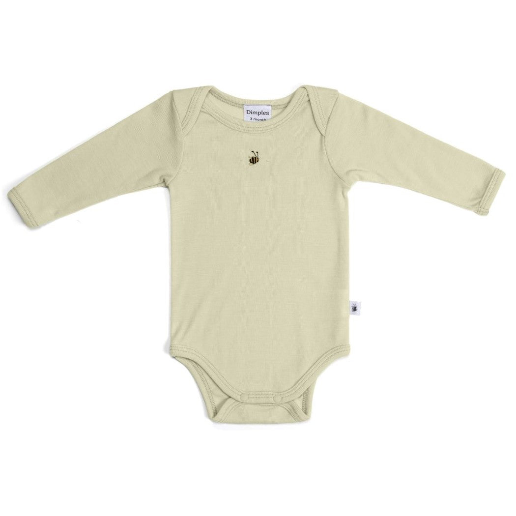 Merino Tea Green long sleeve body suit from cosy dreams collection of Dimples :image,small_image,thumbnail