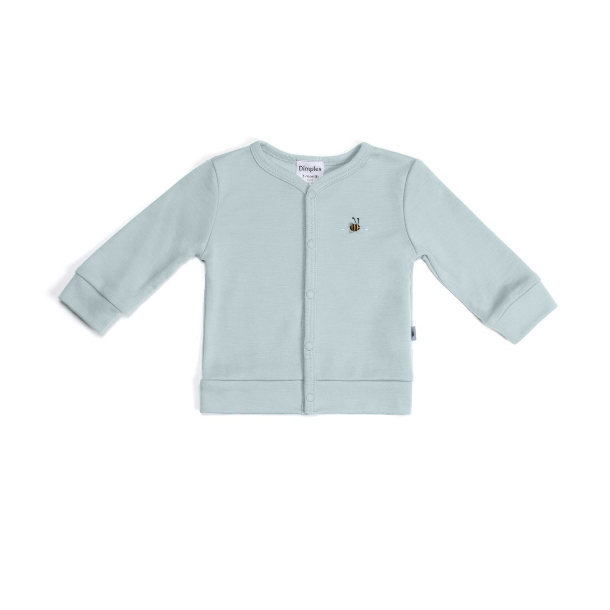 Merino 1 ply cardigan with buttons and bee embroidery:image,small_image,thumbnail