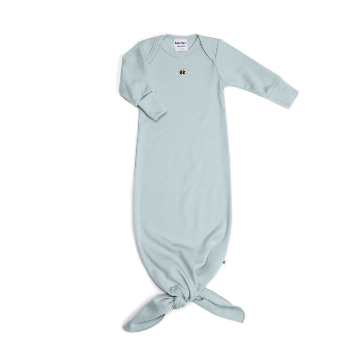 Merino tie gown for baby with sleeves:image,small_image,thumbnail