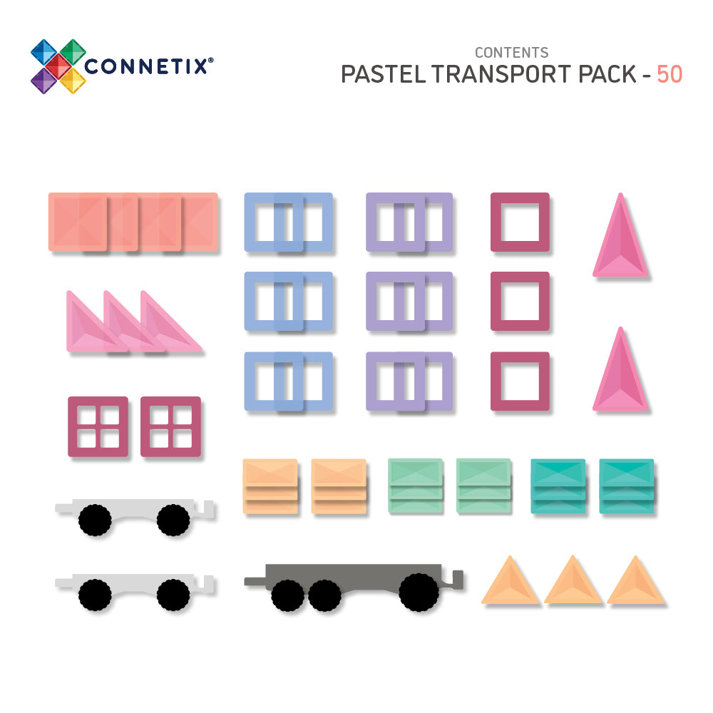 50pcs Pastel Transport Tiles Pack box contents