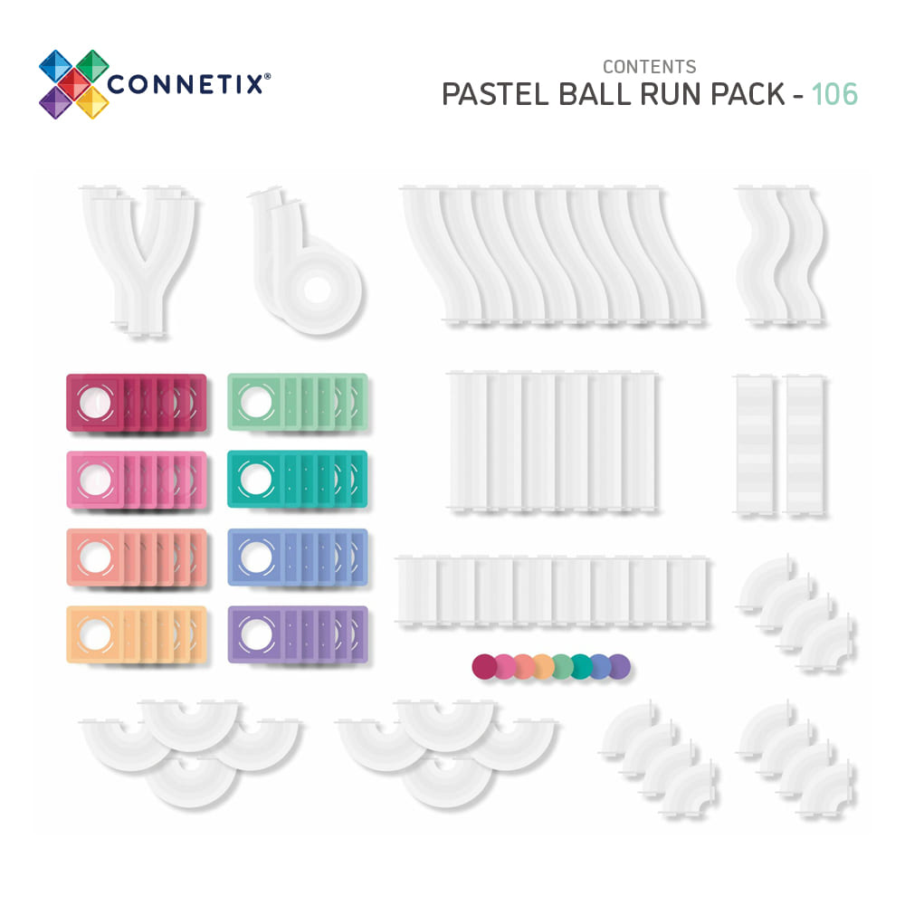 Connetix Patel Ball Run Tiles - 106pcs - Connetix - Dimples