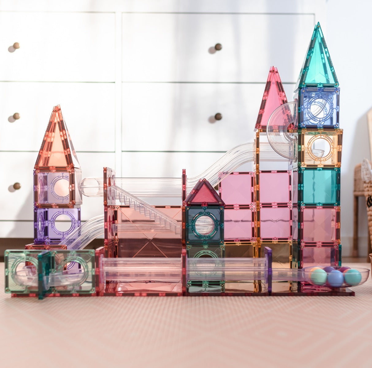 Magnetic tiles from Connetix playground