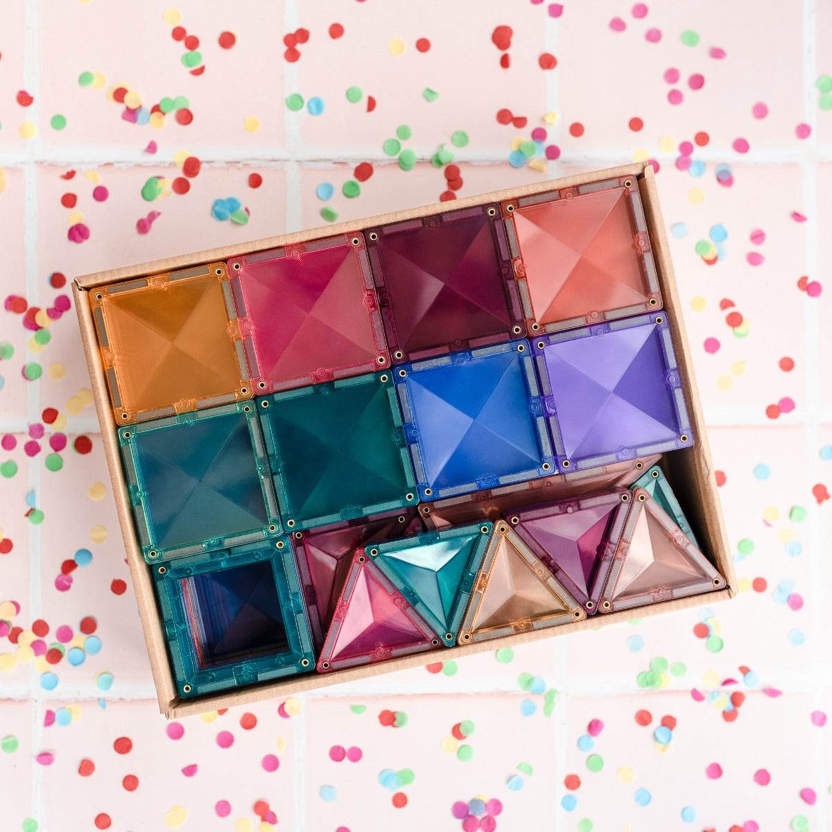 120pcs Pastel Creative Tiles Pack in a container 