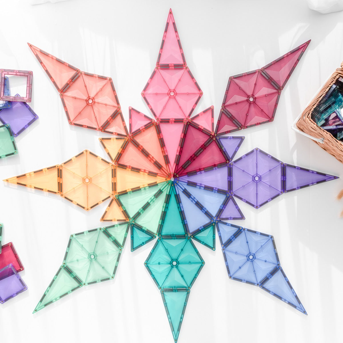 Magnetic pastel mega Tiles from connetix design