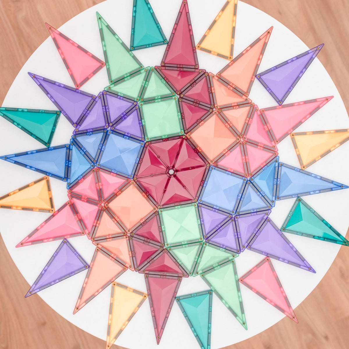 Magnetic pastel mega Tiles from connetix mandala