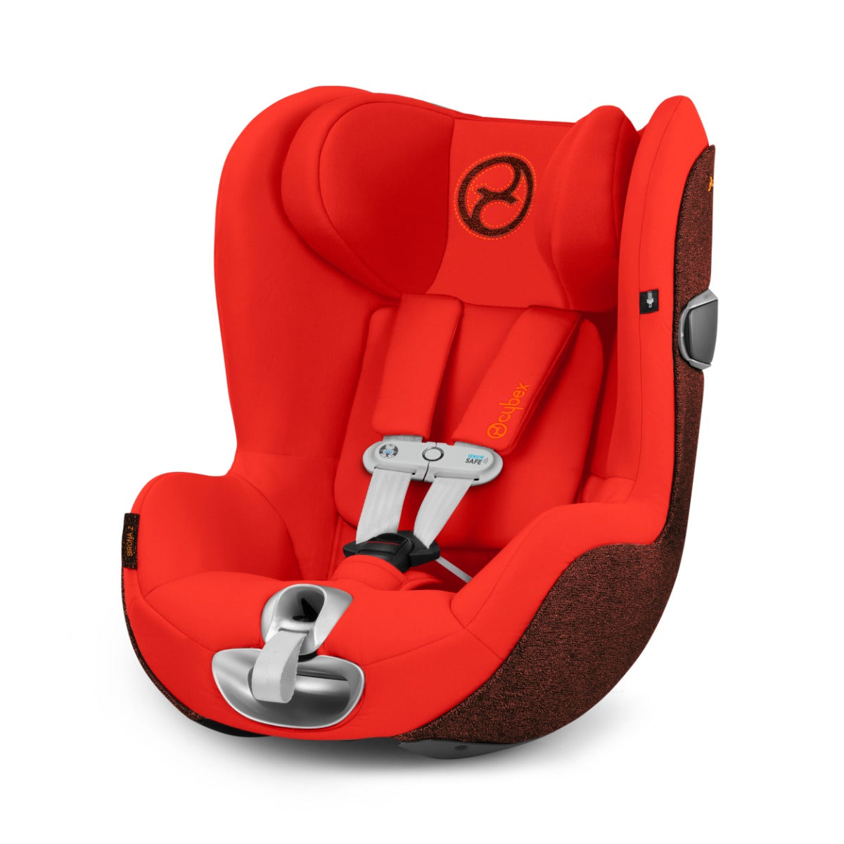 Cybex SensorSafe Safety Kit for car seat - Infant in a red baby car seat capsule