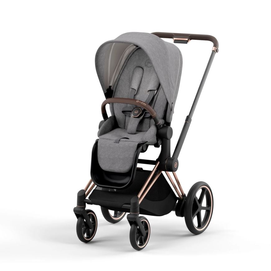 Cybex ePriam Pram 2022 in Rose Gold/Manhattan Grey Plus