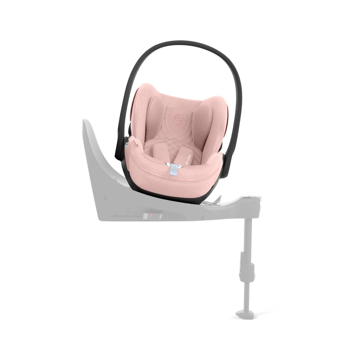 Cybex Cloud T i-size Infant Capsule in peach pink on a base T