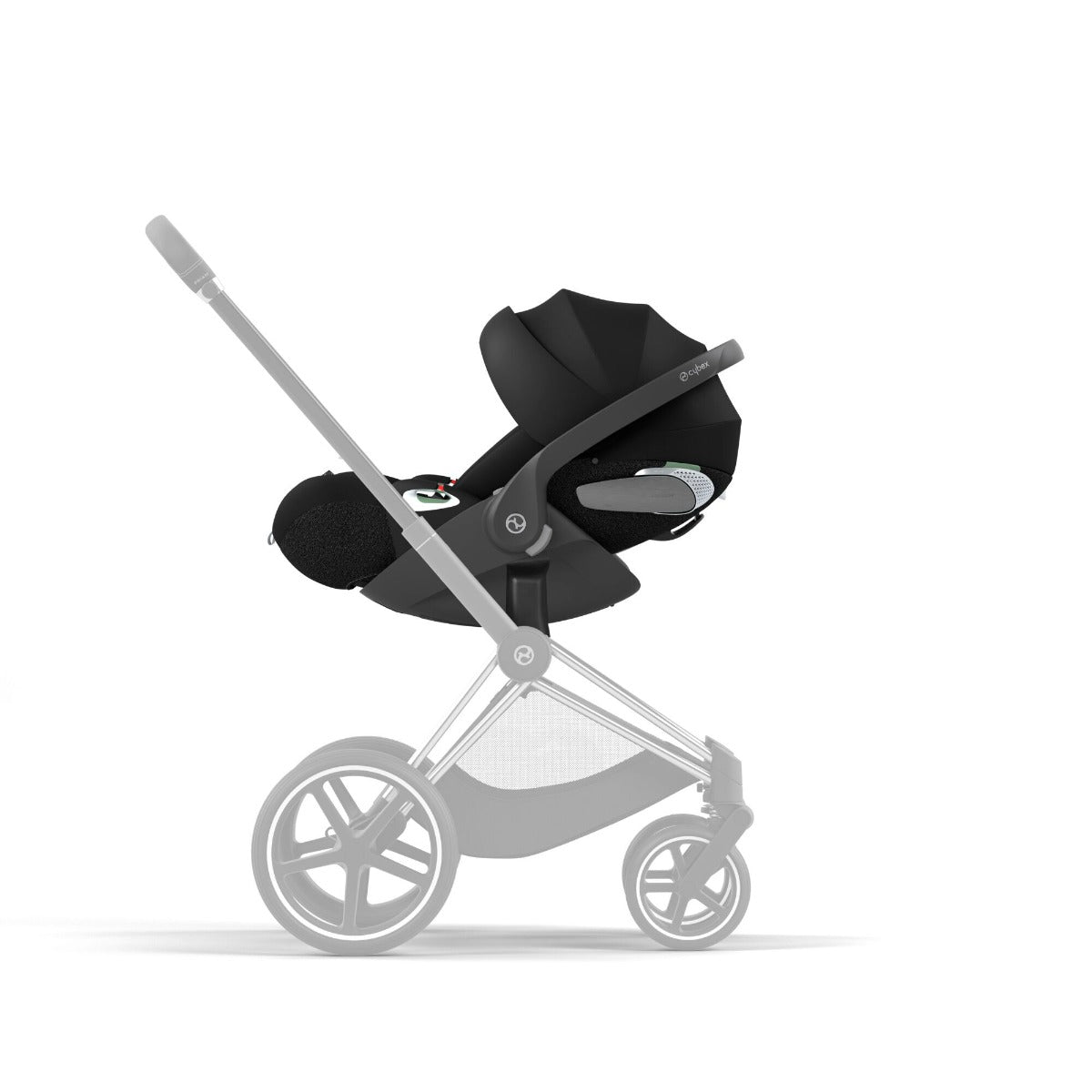Cybex Cloud T i-size Infant Capsule in sepia black on stroller