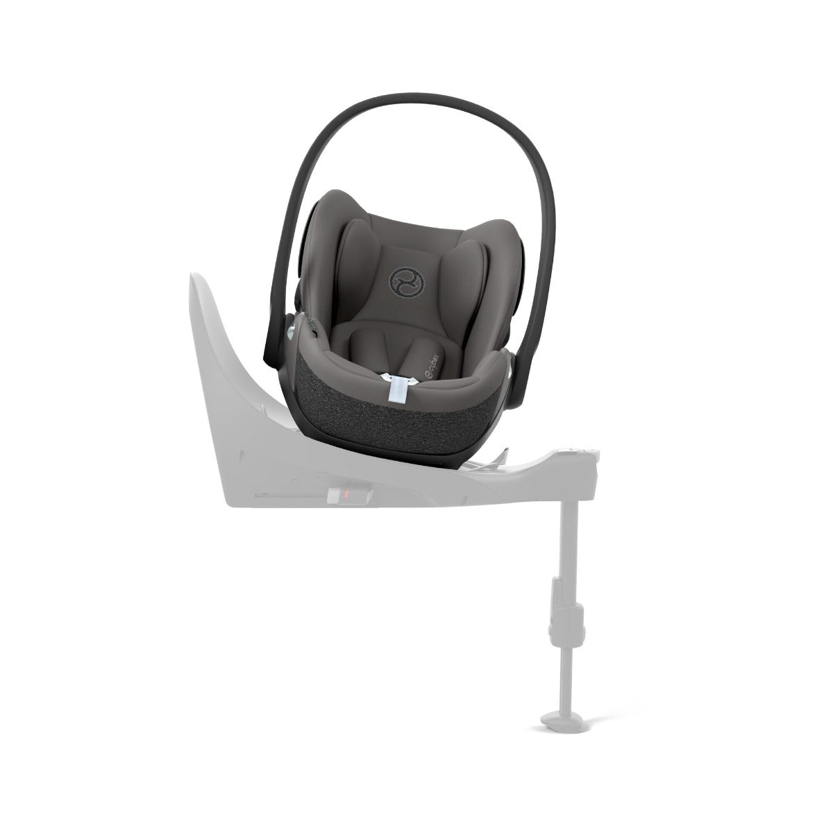 Cybex Cloud T i-size Infant Capsule in mirage grey on a base