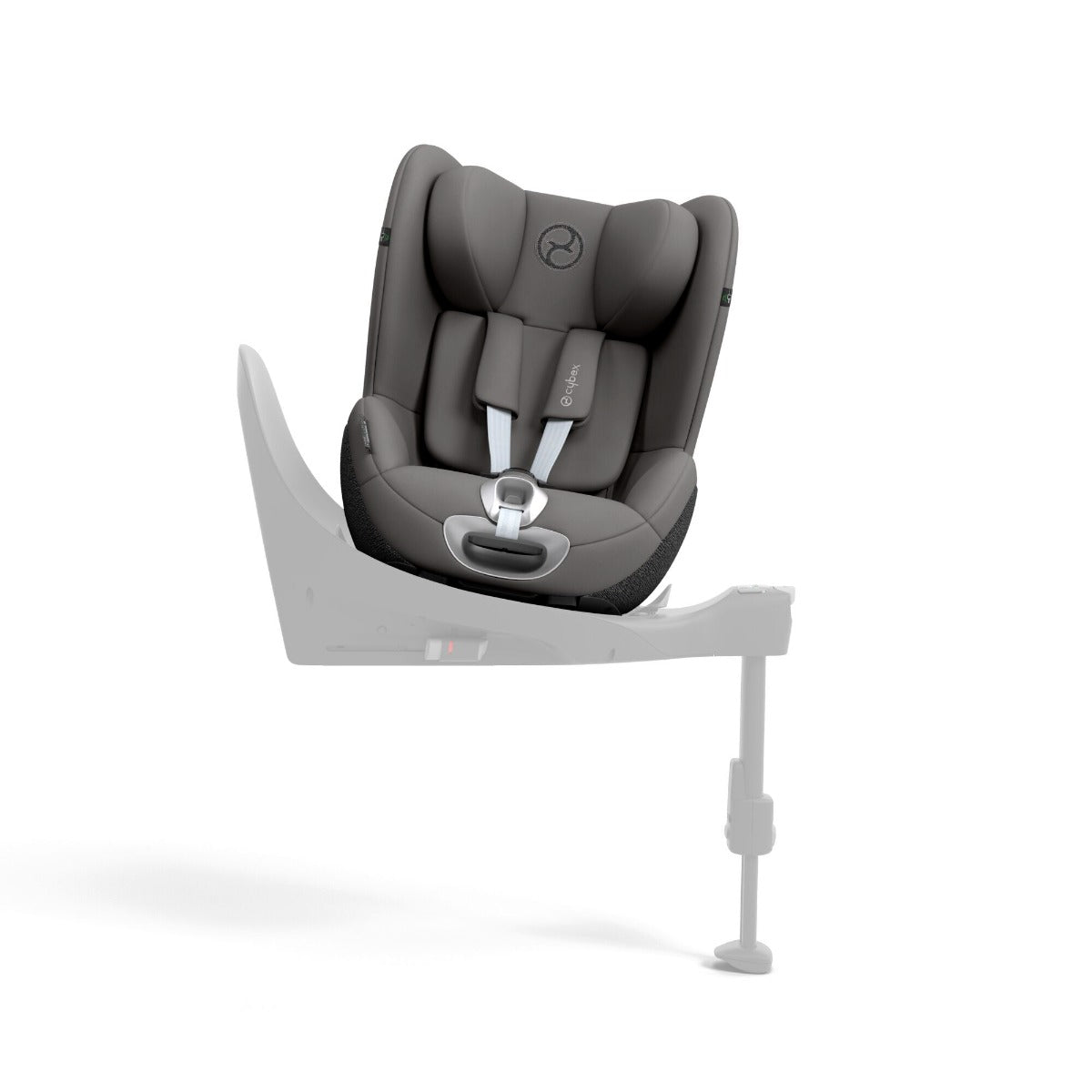 Cybex Sirona T i-size convertible car seat in mirage grey on a base
