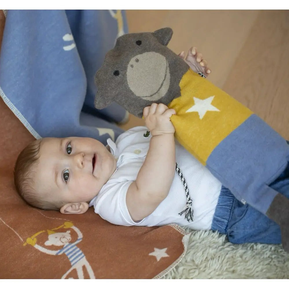 Monkey puppet baby flannel blanket