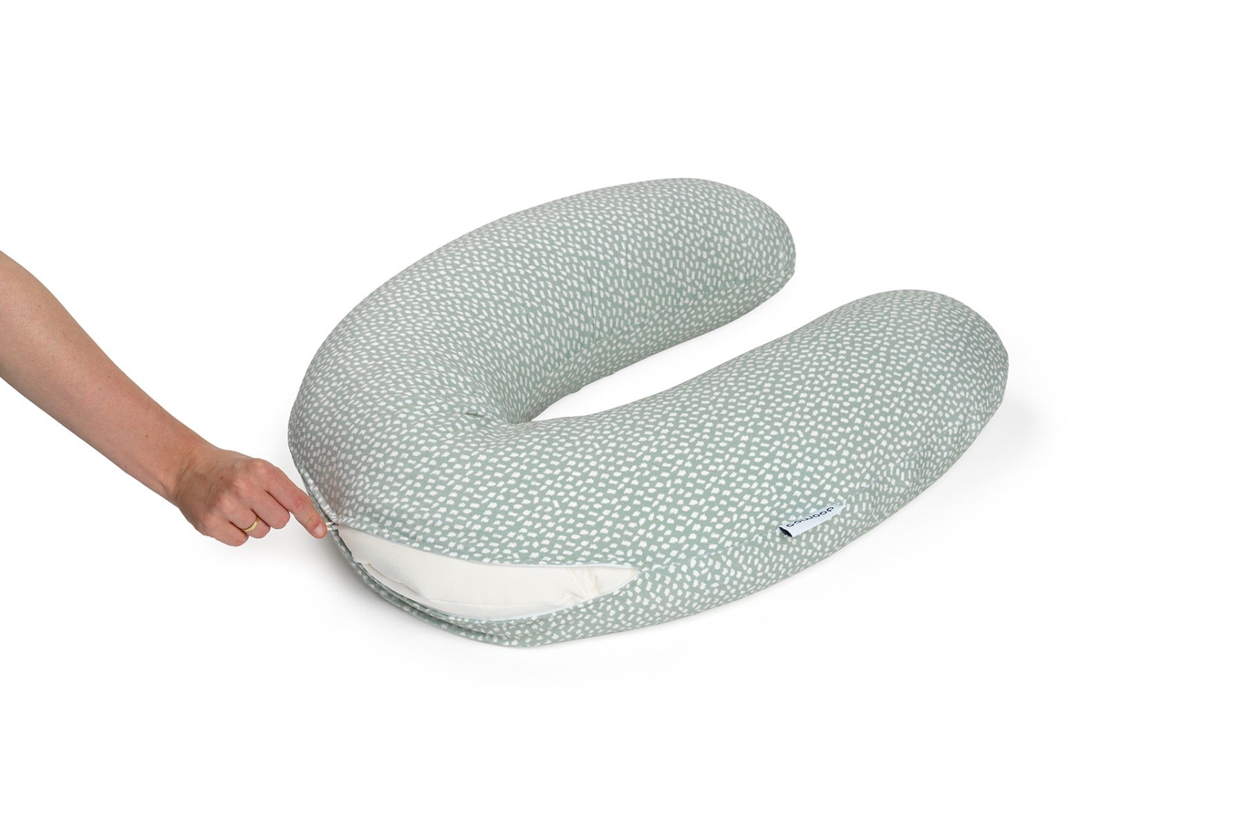 Doo Moo Buddy pregnancy pillow cover in Cloud Kaki