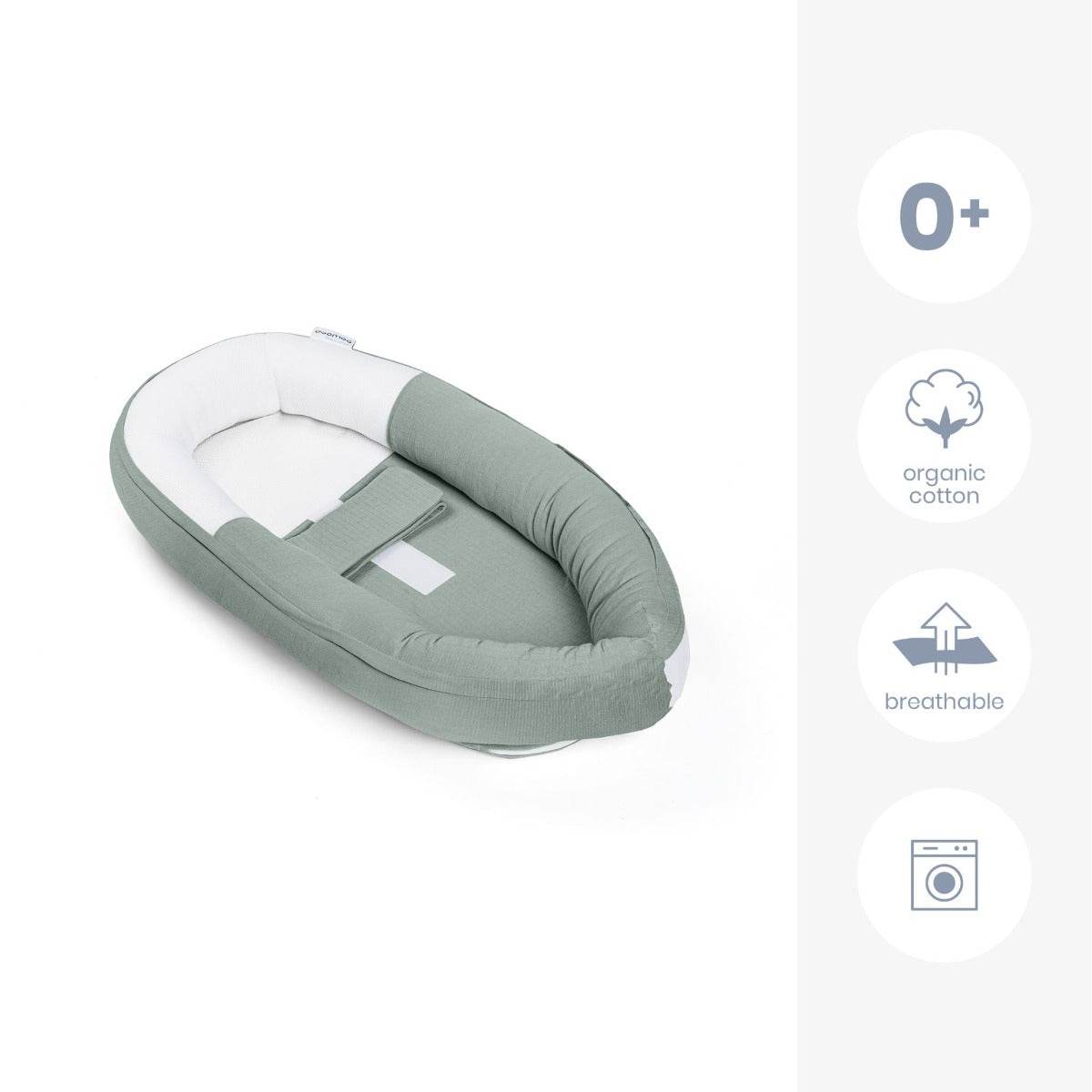 Doo Moo Cocoon nest in Tetra Jersey Green Specifications