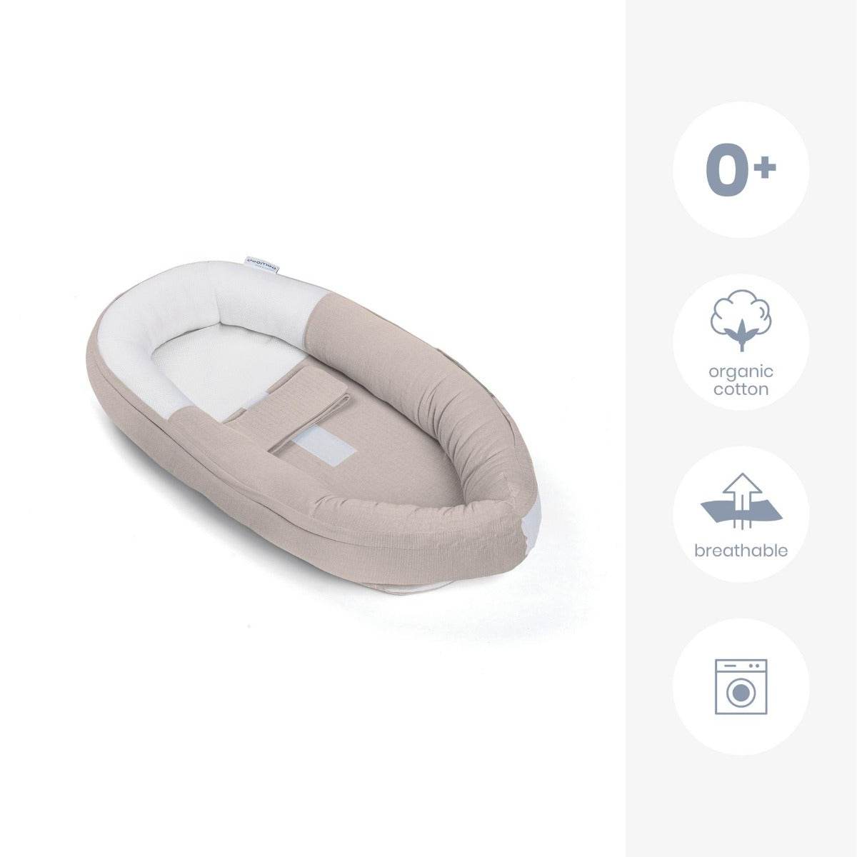 Doo Moo Cocoon nest in Tetra Jersey Sand Specifications