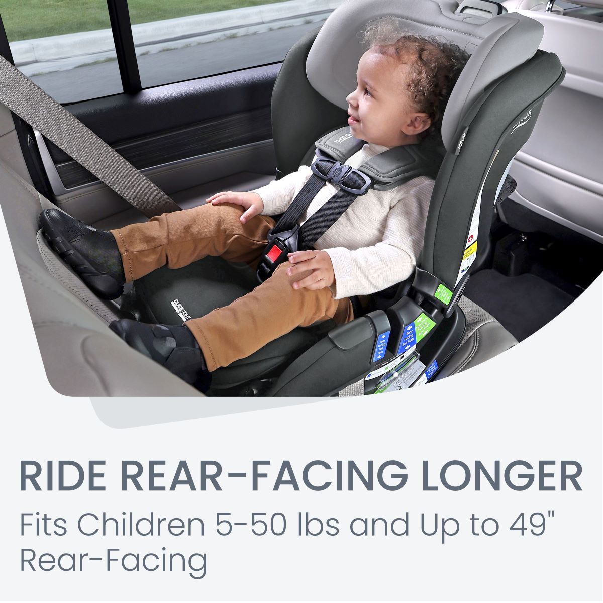 Britax Poplar Carseat in Glacier Graphite rear facing