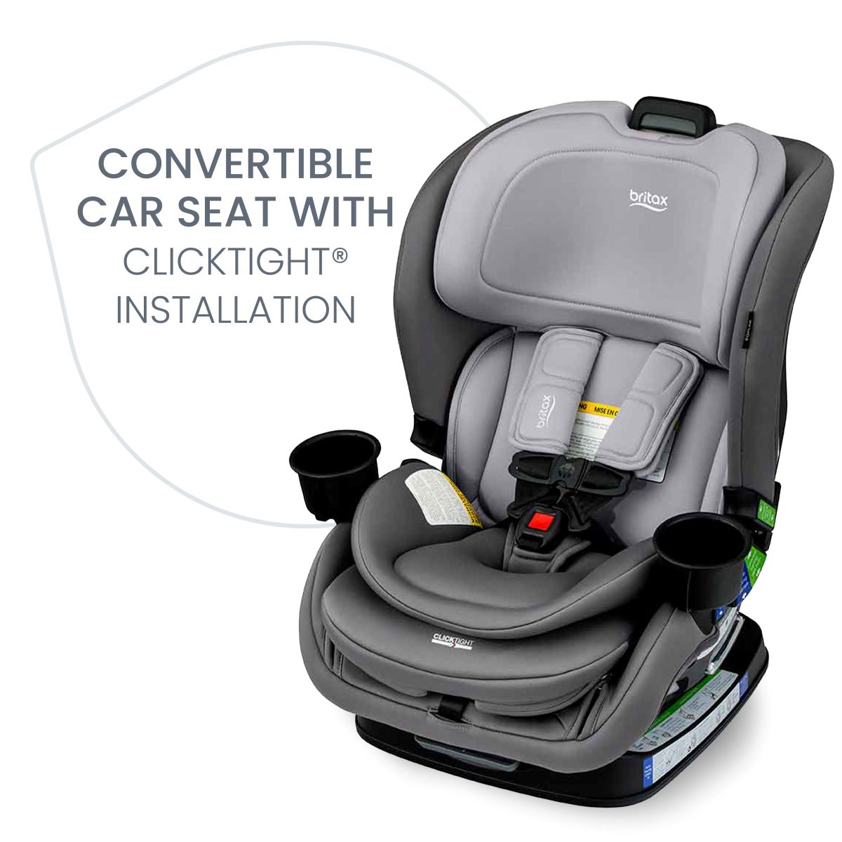 Britax Poplar Carseat in Glacier Graphite Click tight 
