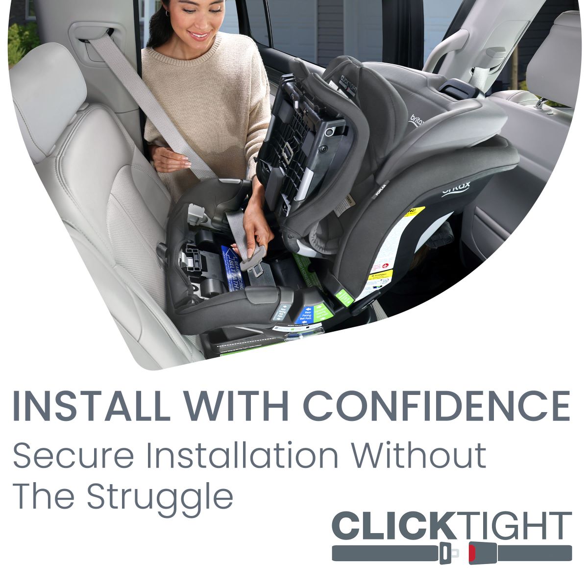 Britax Poplar Carseat in Glacier Graphite install