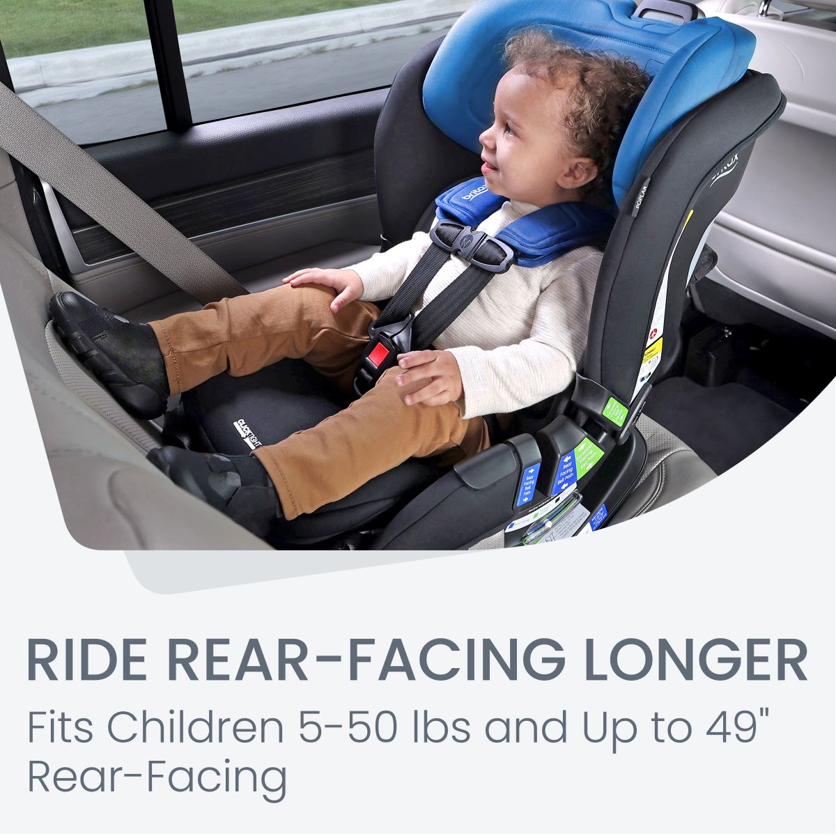 Britax Poplar convertible carseat in cobalt onyx rear facing