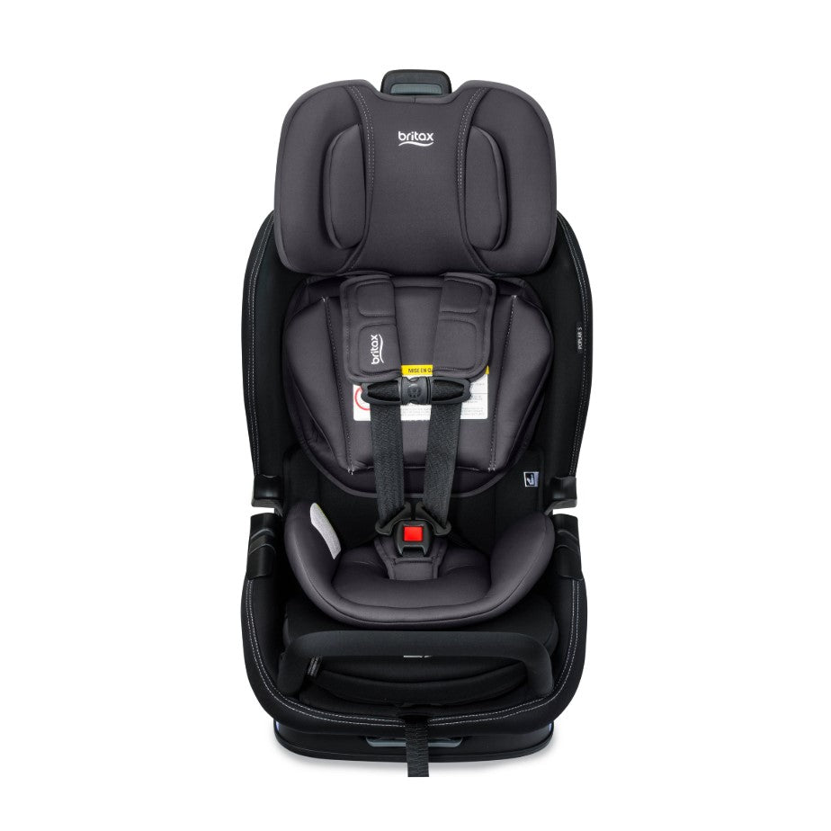 Poplar S car seat in stone onyx from Britax front view with headrest