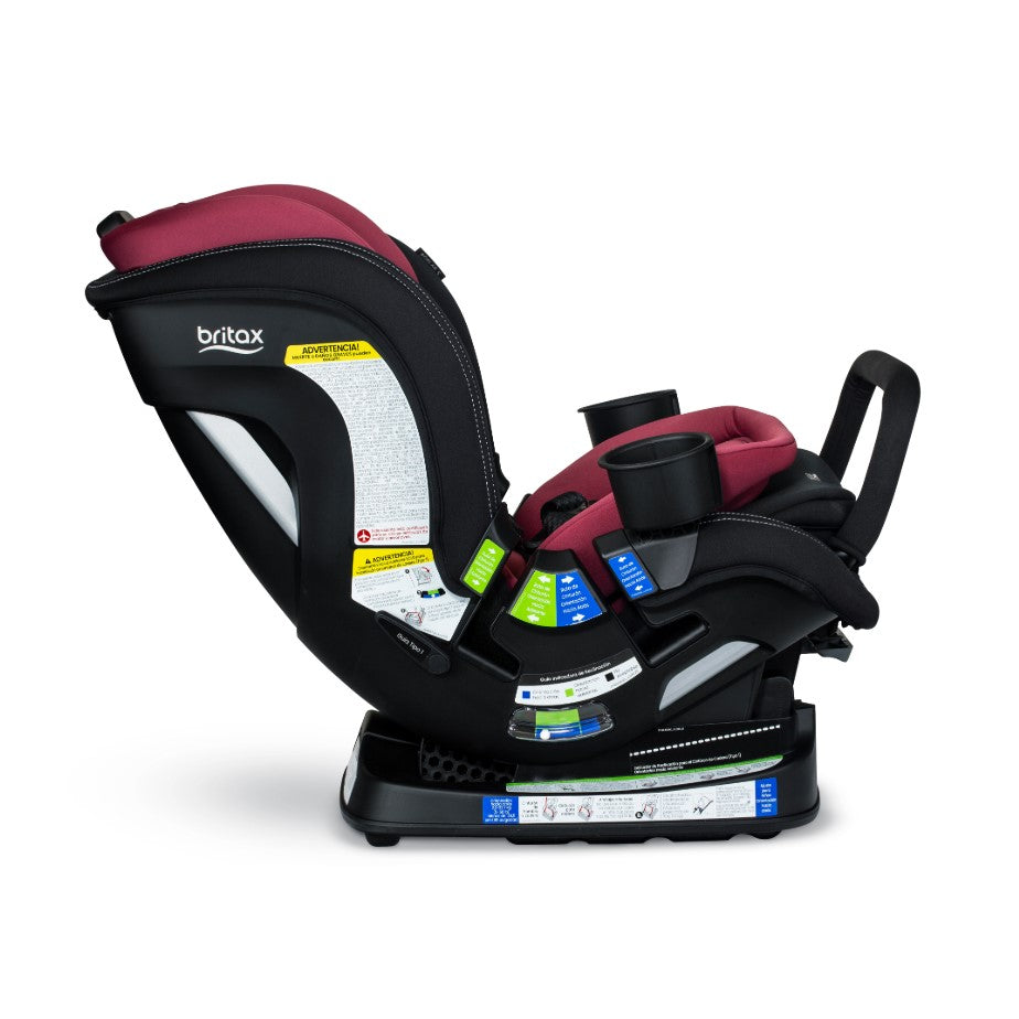 Poplar S car seat from Britax in Ruby and Onyx side view