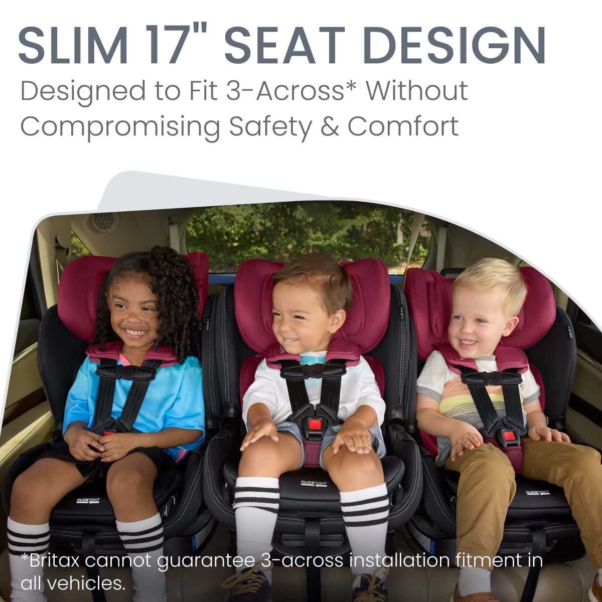 Poplar S car seat from Britax in Ruby and Onyx front view design