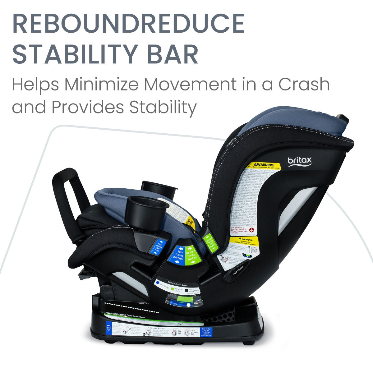 Poplar S car seat from Britax in Arctic and Onyx side view